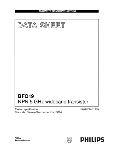 Philips bfq19 cnv 2  . Electronic Components Datasheets Active components Transistors Philips bfq19_cnv_2.pdf