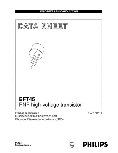 Philips bft45 cnv 2  . Electronic Components Datasheets Active components Transistors Philips bft45_cnv_2.pdf