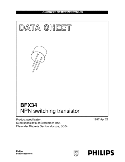 Philips bfx34 cnv 2  . Electronic Components Datasheets Active components Transistors Philips bfx34_cnv_2.pdf