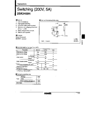 Rohm 2sk2459n 1-5  . Electronic Components Datasheets Active components Transistors Rohm 2sk2459n_1-5.pdf
