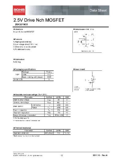 Rohm 2sk3019eb  . Electronic Components Datasheets Active components Transistors Rohm 2sk3019eb.pdf