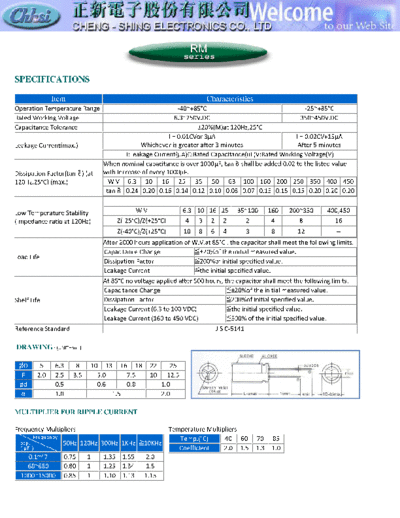 Chhsi [radial] 2004 RM series  . Electronic Components Datasheets Passive components capacitors Chhsi Chhsi [radial] 2004 RM series.pdf