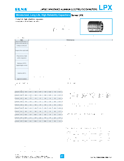 Elna [snap-in] LPX Series  . Electronic Components Datasheets Passive components capacitors Elna Elna [snap-in] LPX Series.pdf