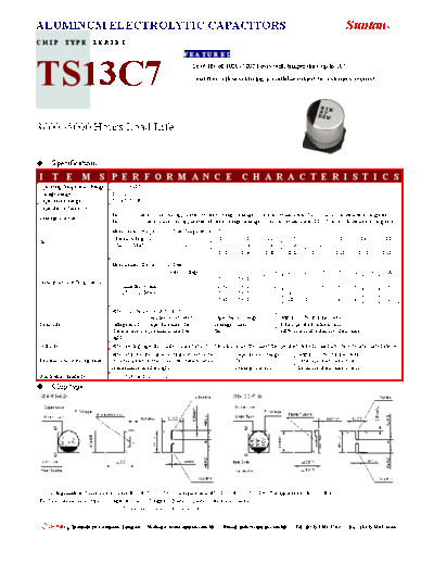 Suntan [smd] TS13C7 Series  . Electronic Components Datasheets Passive components capacitors Suntan Suntan [smd] TS13C7 Series.pdf