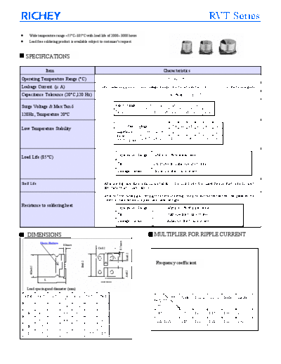 Richey [smd] RVT Series  . Electronic Components Datasheets Passive components capacitors Richey Richey [smd] RVT Series.pdf