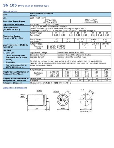 Wincap [snap-in] SN105 Series  . Electronic Components Datasheets Passive components capacitors Wincap Wincap [snap-in] SN105 Series.pdf