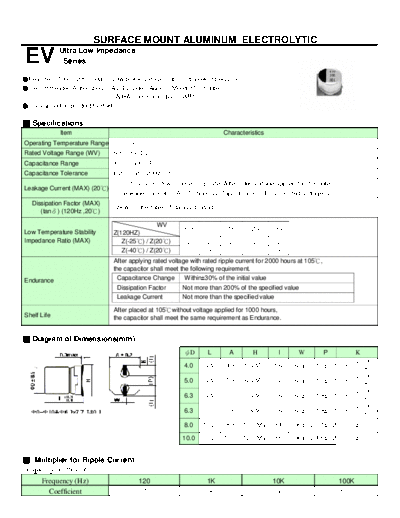Teapo Teapo [smd] EV Series  . Electronic Components Datasheets Passive components capacitors Teapo Teapo [smd] EV Series.pdf