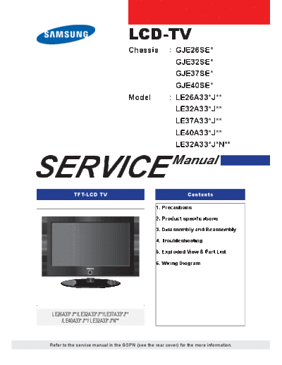 Samsung Cover  Samsung LCD TV LE32A336J1N CH GJE32SE LE32A336J1N Cover.pdf