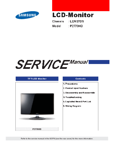 Samsung LS27EMDKUEN ET-EX-SI 1322227075  Samsung Monitor Monitor P2770HD LS27EMDKUEN_ET-EX-SI_1322227075.pdf