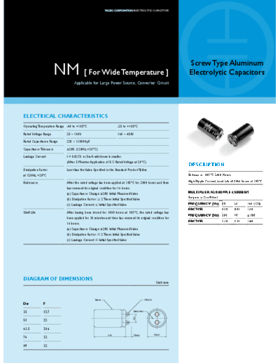 Yageo [screw-terminal] NM Series  . Electronic Components Datasheets Passive components capacitors Yageo Yageo [screw-terminal] NM Series.pdf