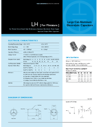 Yageo [snap-in] LH Series  . Electronic Components Datasheets Passive components capacitors Yageo Yageo [snap-in] LH Series.pdf