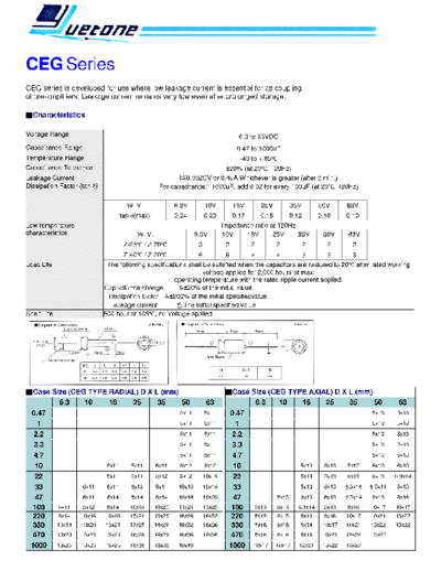 Yuetone [radial-axial] CEG series  . Electronic Components Datasheets Passive components capacitors Yuetone Yuetone [radial-axial] CEG series.pdf