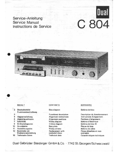 DUAL hfe dual c 804 service en de fr  . Rare and Ancient Equipment DUAL Audio C 804 hfe_dual_c_804_service_en_de_fr.pdf