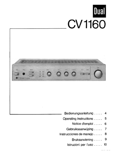DUAL hfe   cv 1160 en de fr nl es se it  . Rare and Ancient Equipment DUAL Audio CV 1160 hfe_dual_cv_1160_en_de_fr_nl_es_se_it.pdf
