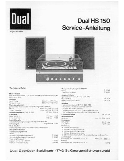 DUAL ve   hs 150 service de  . Rare and Ancient Equipment DUAL Audio HS 150 ve_dual_hs_150_service_de.pdf