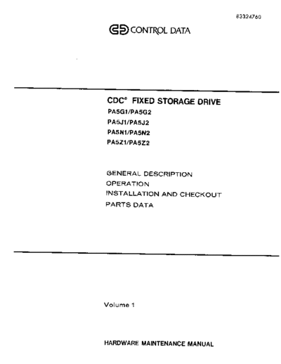 cdc 83324760L PA5xx 300-500mb FSD Maint Vol1 Jul87  . Rare and Ancient Equipment cdc discs fsd 83324760L_PA5xx_300-500mb_FSD_Maint_Vol1_Jul87.pdf