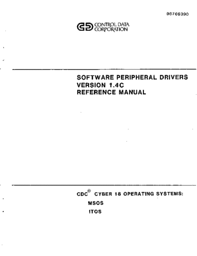 cdc 96769390F Peripheral Drivers 1.4C Jan81  . Rare and Ancient Equipment cdc 1700 msos 96769390F_Peripheral_Drivers_1.4C_Jan81.pdf