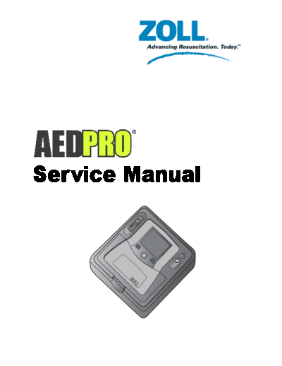 . Various Zoll AED Pro - Service manual  . Various Defibrillators and AEDs Zoll_AED_Pro_-_Service_manual.pdf
