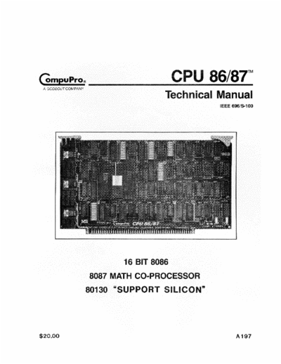 compupro A197 CPU 86 87 Technical Manual Jan84  . Rare and Ancient Equipment compupro A197_CPU_86_87_Technical_Manual_Jan84.pdf