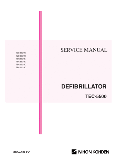 . Various Nihon Kohden TEC-5500 - Service Manual   . Various Defibrillators and AEDs Nihon_Kohden_TEC-5500_-_Service_Manual_.pdf