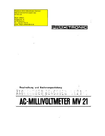 . Rare and Ancient Equipment MV21  . Rare and Ancient Equipment Pracitronic MV21.pdf