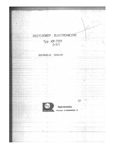 . Various KR7201 D511 manual  . Various Polskie KR7201 D511 manual.pdf