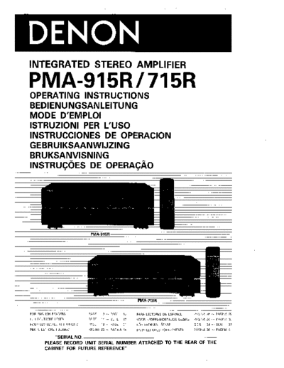 DENON hfe denon pma-715r 915r en de fr it es nl se pt  DENON Audio PMA-715R hfe_denon_pma-715r_915r_en_de_fr_it_es_nl_se_pt.pdf