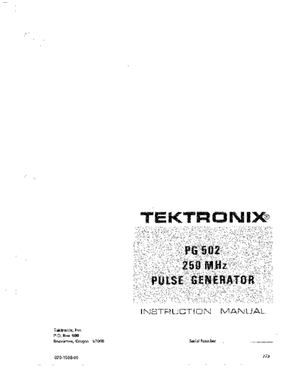 Tektronix TEK PG502 Ops Manual  Tektronix TEK PG502 Ops Manual.pdf