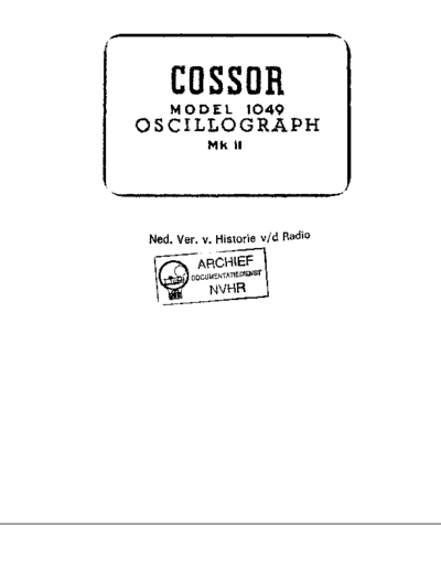 COSSOR Cossor 1049MkII  . Rare and Ancient Equipment COSSOR 1049MkII Cossor_1049MkII.pdf