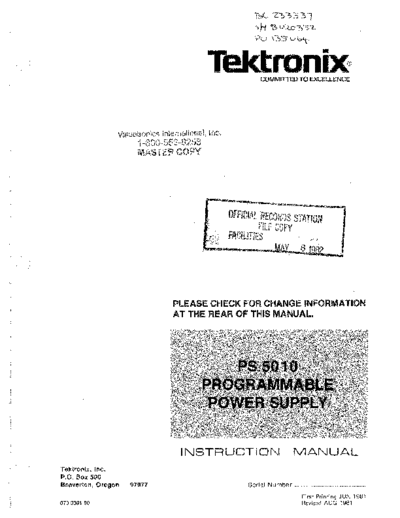 Tektronix TEK PS5010 Operating & Programming  Tektronix TEK PS5010 Operating & Programming.pdf
