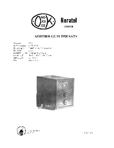 NORATEL KORTB.FORSATS - 1932 - forside - 16.2.05-o  . Rare and Ancient Equipment NORATEL Audio NORATEL KORTB.FORSATS - 1932 - forside - 16.2.05-o.pdf