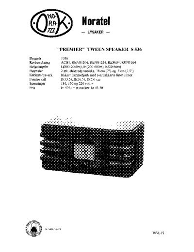 NORATEL NORATEL PREMIER--TWEEN-SPEAKER-S-536-s  . Rare and Ancient Equipment NORATEL Audio NORATEL PREMIER--TWEEN-SPEAKER-S-536-s.pdf