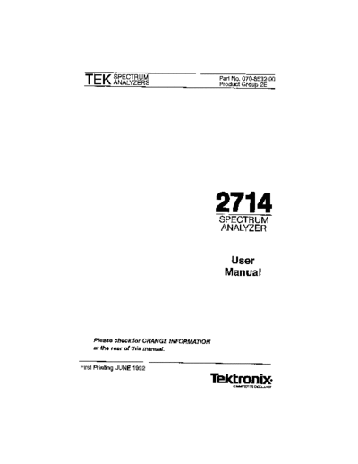 Tektronix TEK 2714 User Manual  Tektronix TEK 2714 User Manual.pdf
