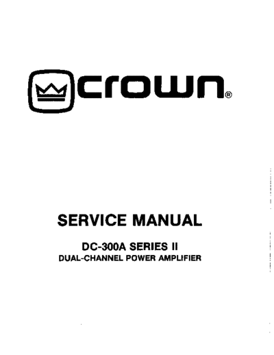 . Various DC300AIIServiceManual  . Various SM scena Crown DC300AIIServiceManual.pdf