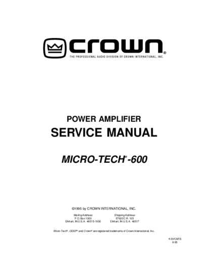 . Various mt600sm  . Various SM scena Crown mt600sm.pdf