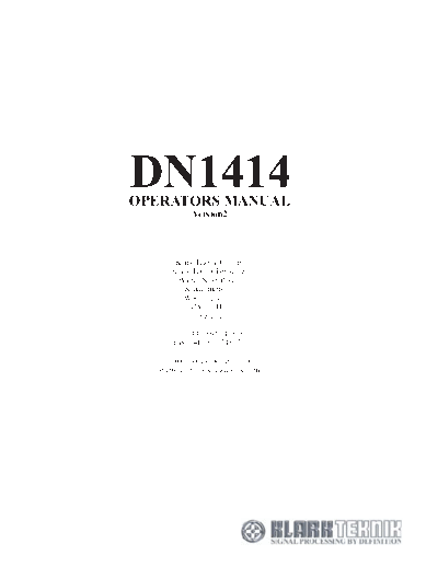. Various DN1414 Manual   . Various SM scena Klark Teknik DN1414 Manual .pdf