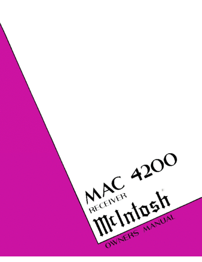 Mc INTOSH hfe mcintosh mac4200 en  . Rare and Ancient Equipment Mc INTOSH Audio MAC4200 hfe_mcintosh_mac4200_en.pdf