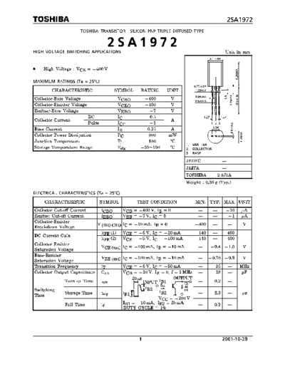 Toshiba 2sa1972  . Electronic Components Datasheets Active components Transistors Toshiba 2sa1972.pdf