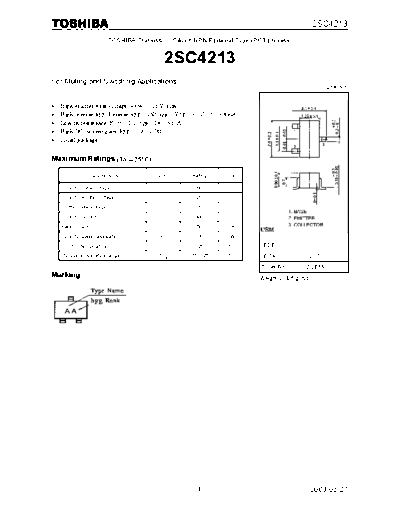 Toshiba 2sc4213  . Electronic Components Datasheets Active components Transistors Toshiba 2sc4213.pdf