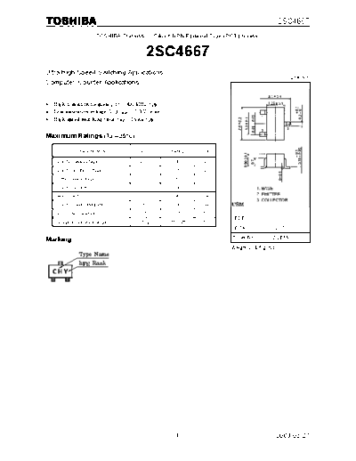 Toshiba 2sc4667  . Electronic Components Datasheets Active components Transistors Toshiba 2sc4667.pdf