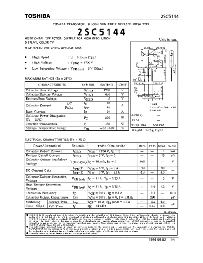 Toshiba 2sc5144  . Electronic Components Datasheets Active components Transistors Toshiba 2sc5144.pdf