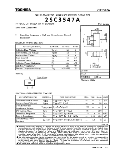 Toshiba 2sc3547  . Electronic Components Datasheets Active components Transistors Toshiba 2sc3547.pdf