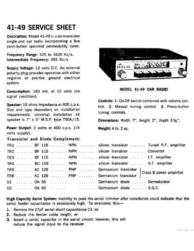 KRIESLER hfe   41-49 service sheet en  . Rare and Ancient Equipment KRIESLER Audio 41-49 hfe_kriesler_41-49_service_sheet_en.pdf