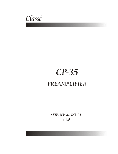 CLASSE AUDIO hfe classe audio cp-35 service  . Rare and Ancient Equipment CLASSE AUDIO Audio CP-35 hfe_classe_audio_cp-35_service.pdf
