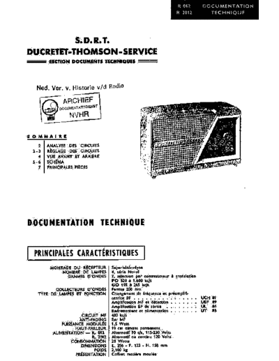 DUCRETET Ducretet R2012  . Rare and Ancient Equipment DUCRETET Audio R2012 Ducretet_R2012.pdf