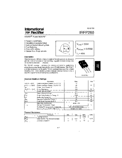 International Rectifier irfp260  . Electronic Components Datasheets Active components Transistors International Rectifier irfp260.pdf