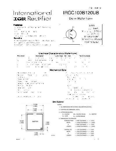 International Rectifier irgc100b120u  . Electronic Components Datasheets Active components Transistors International Rectifier irgc100b120u.pdf