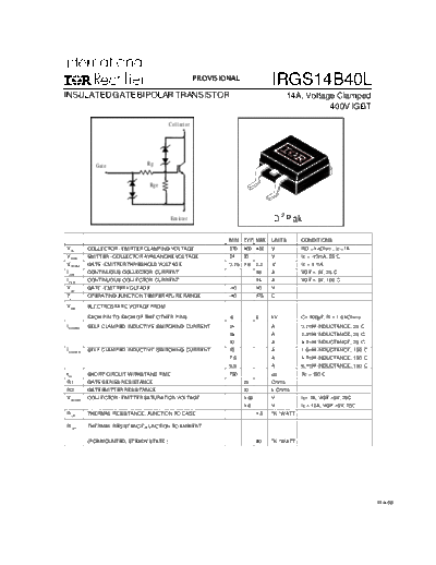 International Rectifier irgs14b40l  . Electronic Components Datasheets Active components Transistors International Rectifier irgs14b40l.pdf