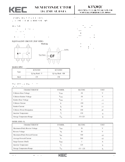 KEC ktx302u  . Electronic Components Datasheets Active components Transistors KEC ktx302u.pdf