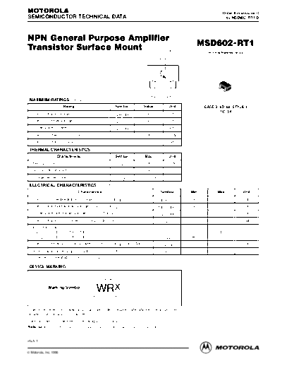 Motorola msd602-r  . Electronic Components Datasheets Active components Transistors Motorola msd602-r.pdf